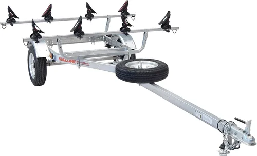 Vista 7 de Malone MPG461B2 MicroSport 2 Remolque de kayak con 2 literas y neumático de repuesto Capacidad de 20 pies/800 libras Totalmente sumergible