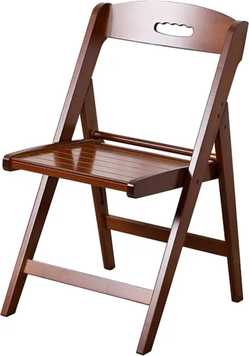 Mid Century Dining Chair, Portable Folding Chair with Handle, Zero Gravity Lounge Chair for Patio, Porch, Wedding, Party, Event(Brown,Large)