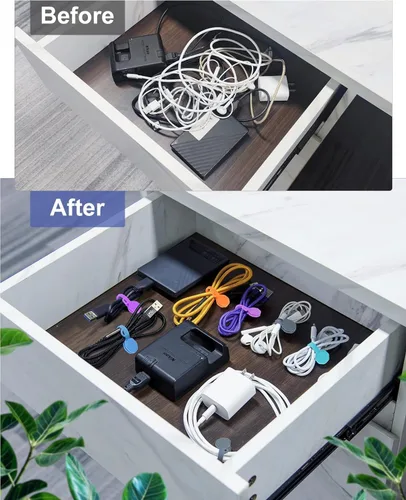 Vista 5 de 6 PCS Bridas Magnéticas de Silicona para Cables, Clips para Cables Organizador de Cordones [1S] Gestión de Cables de Cordones, Organizador Magnético