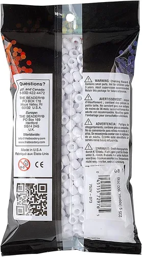 Vista 7 de The Beadery Cuentas rosas, 900 cuentas y cuentas de caballo de barril de 0.236 x 0.354 in, blanco, 900 piezas