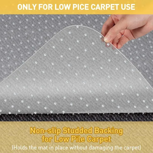 Vista 7 de Tapete resistente para silla de oficina para suelos de alfombra y tapete de escritorio para suelos alfombrados, protector de suelo transparente