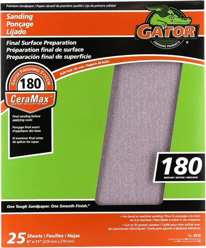 Vista 14 de Gator CeraMax - Hojas de lijado de cerámica de 9 x 11 pulgadas, grano 80, paquete de 25