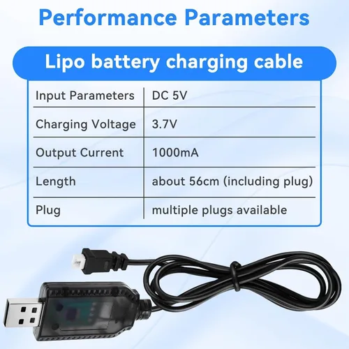 Vista 5 de 2 unids 3.7 V 2200 mAh LiPo batería recargable 903659 JST2.0 enchufe batería de polímero de litio con cable de cargador USB de 1000 mA y placa