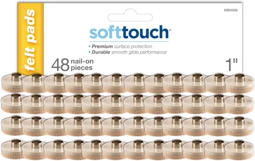 Vista 11 de SoftTouch Deslizadores redondos de fieltro para clavos de 1 pulgada, almohadillas protectoras de fieltro resistentes para muebles de madera y Negro