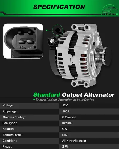 Vista 125 de Alternador de 4.0L para: Ford Explorer 2002 2003 2004, Explorer Sport Trac 2001-2004 para: Mercury Mountaineer 2001-2004, polea de 6 ranuras de 12V