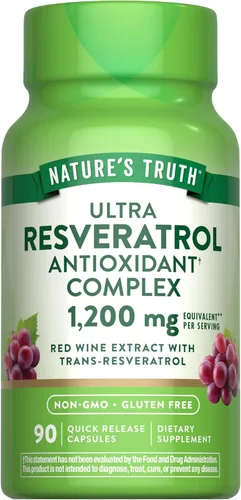 Nature's Truth Complejo de resveratrol | 90 cápsulas | Suplemento sin OMG y sin gluten