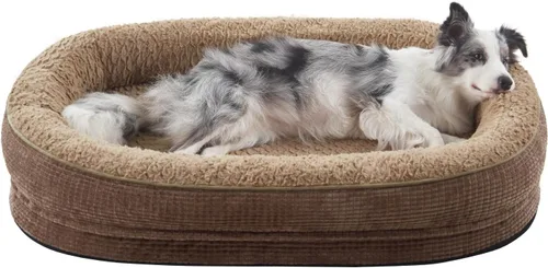 Vista 16 de JOEJOY Cama ortopédica para perros medianos, cama para mascotas de espuma viscoelástica con laterales de refuerzo, forro impermeable, funda