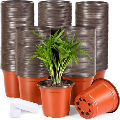 Paquete de 300 Macetas de Plástico de 4 Pulgadas para Plantas, Macetas Pequeñas para Plántulas, Macetas para Suculentas, Macetas con Agujeros de