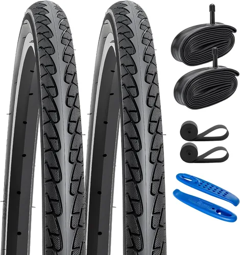 YUNSCM 2 neumáticos de bicicleta de carretera de 26 x 1 3/8 (37-590) compatibles con neumáticos de bicicleta de bicicleta de 26 x 1 3/8 26 x 1 3-8