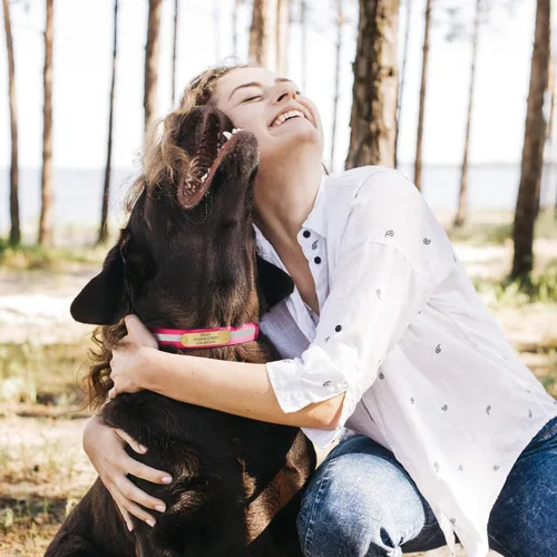 Vista 4 de Regal Dog Products Reflective Dog Collar with Custom Engraved Name Plate Waterproof Biothane Personalized Dog Collars with D Ring & Double Buckle