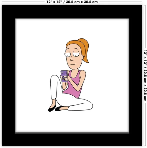 Vista 7 de Trends International Gallery Pops Cartoon Network Rick and Morty - Póster de pared de teléfono de verano, 12 x 12 pulgadas, versión enmarcada