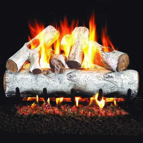 Vista 2 de Peterson Real Fyre - Troncos de gas de abedul blanco de 18 pulgadas, solo sin quemador