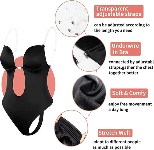 Vista 5 de Eaktool Entrenador de cintura para mujer, ropa interior de corte bajo, sin espalda, sin costuras, sin espalda