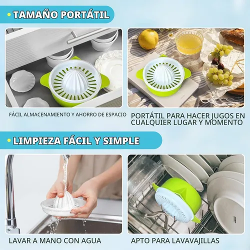 Vista 7 de Exprimidor de cítricos, exprimidor de limón, fruta naranja, exprimidores manuales de mano con boquilla de vertido, 8.5 fl oz