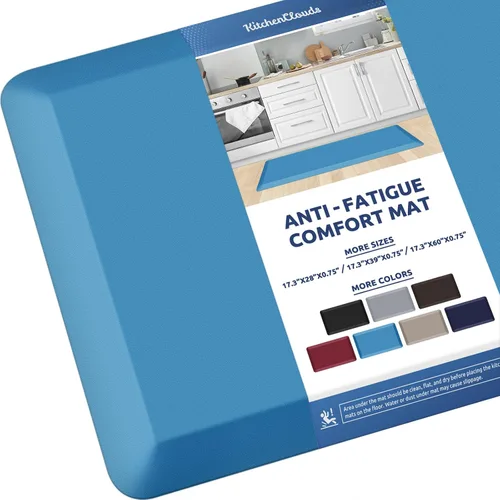 Vista 29 de KitchenClouds Alfombra de Cocina Acolchada Anti Fatiga 17.3"x28" Impermeable, Antideslizante, Alfombras de Pie y Comodidad para Escritorio/Piso