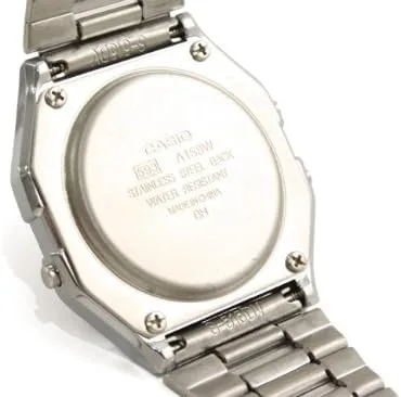 Vista 4 de Casio De los hombres pulsera de acero inoxidable reloj digital con alarma y cronómetro y funciones auto Calendario Clásico con un bloqueo de cierre