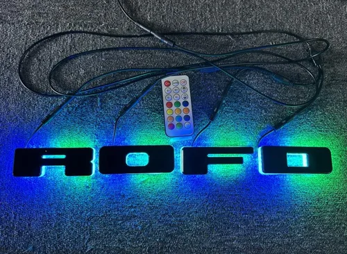 SDO Dream Chase Color Million Colors Shift 4PCS LED Letras Lights (ORFD) Accesorios de coche (base negra brillante), rejilla frontal muultiple LED