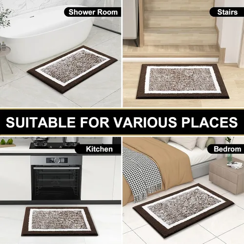 Vista 207 de OLANLY Alfombras de baño 30x20, tapete de baño de microfibra extra suave y absorbente, antideslizante, lavable a máquina, secado rápido, alfombra