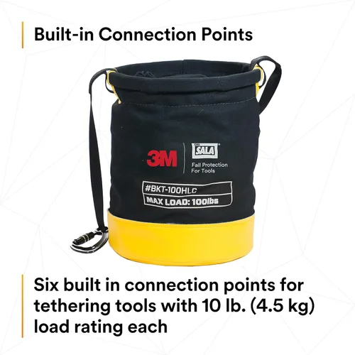 Vista 8 de 3M DBI-SALA - Protección contra caídas para herramientas, 1500133, cubo seguro de lona para control de derrames con 6 puntos de conexión de anillo