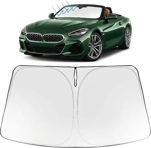 Vista 136 de Proadsy Parasol para parabrisas Rivian R1S 2022-2025 2026 de 4 capas plegable, protector de parasol frontal que bloquea los rayos UV, mantiene