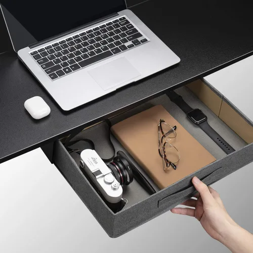 Vista 3 de CubiCubi Escritorio para computadora con cajón de 55 pulgadas, mesa de estudio para oficina en casa, escritorio de PC de estilo simple moderno