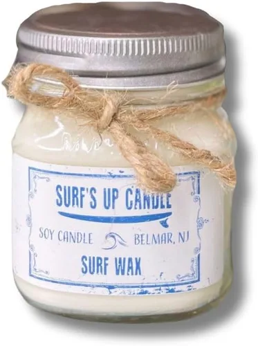 Surf's Up Candle Surf Wax | Colección original de tarro Mason de 8 onzas | Vela de cera de soja orgánica de una sola mecha | Larga duración | 60-80