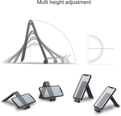 Vista 8 de Foldable Laptop Stand, Portable Multi Height Adjustable Ergonomic Laptop Stand for Mobile Phone Tablet Laptop Aluminum Alloy Silicone (Grey)