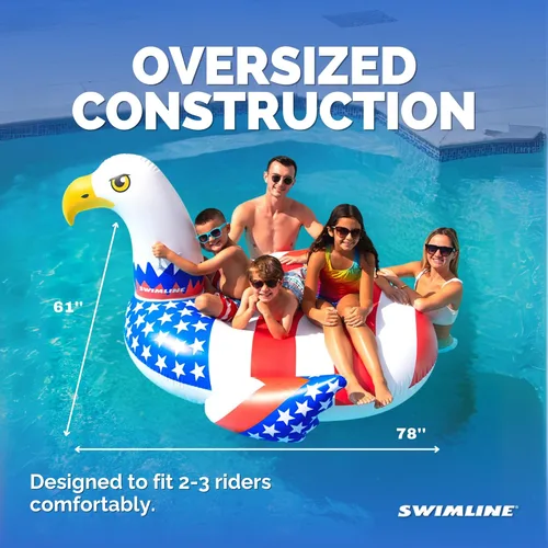 Vista 4 de Águila calva americana gigante para montar, inflable flotador para piscinas