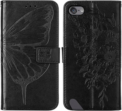 Vista 3 de Funda tipo cartera para iPod Touch 7/iPod Touch 6/iPod Touch 5, con soporte para tarjeta de crédito, para mujeres y hombres, con cierre magnético