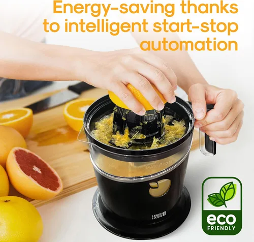 Vista 6 de LEBENLANG Exprimidor de naranjas eléctrico sin BPA – 27 onzas y 2 conos con control de pulpa I Exprimidor automático y eléctrico para cítricos