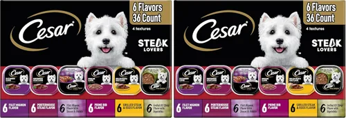 Vista 18 de CESAR Paquete variado de comida húmeda para perros adultos con carne real o pollo real, (36) bandejas de 3.5 onzas fáciles de despegar