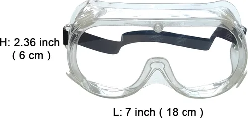 Vista 2 de Paquete de 6 gafas de seguridad protectoras antivaho - Lentes transparentes ajustables suaves y ligeras