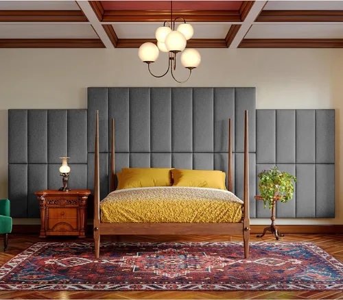 Vista 13 de Jaxx Panelist - Cabecero acolchado moderno, juego de 4 paneles para montar en la pared (cada uno de 11.25 x 38 pulgadas), tamaño King