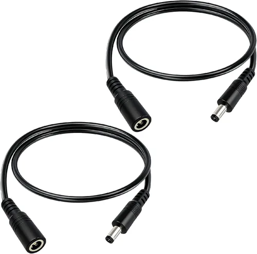 Vista 14 de Cable de extensión de alimentación de 12 V CC de 1 pie de 0.217 in x 0.098 in, 18 AWG macho a hembra, conector de barril para cámara de vigilancia