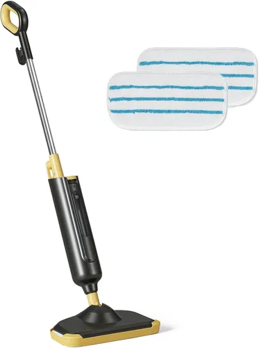 Simple Deluxe Trapeador de vapor para limpieza de pisos, ligero limpiador de pisos, ideal para suelos de madera dura, azulejos/laminados, 2 Negro y