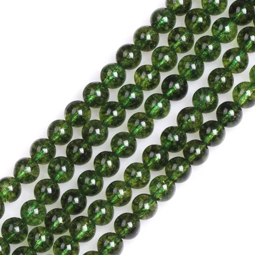 GEM-Inside - Cuentas sueltas de peridoto verde natural, redondas, de 0.236 in, piedra energética de cristal para fabricación de joyas, 15 pulgadas
