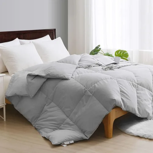 Vista 14 de APSMILE Edredón de Plumón Tamaño Twin - Ultra Suave Todas las Estaciones Gris Relleno de Edredón de Algodón Orgánico Calidez Media Acolchado