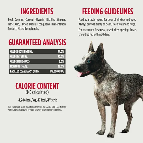 Vista 5 de Nulo Premium Jerky Strips - Golosinas para perros, tiras de cecina con alto contenido de proteínas sin granos hechas con probiótico BC30 para apoyar