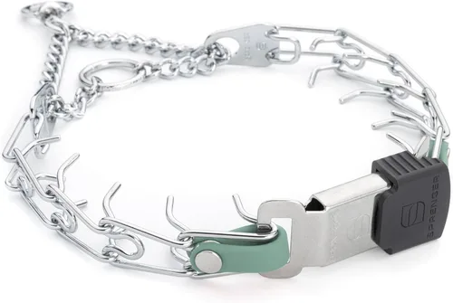 Vista 11 de Collar de perro de acero cromado Herm Sprenger para perros pequeños con hebilla de liberación rápida ClicLock y inserto de Biothane Collar de punta