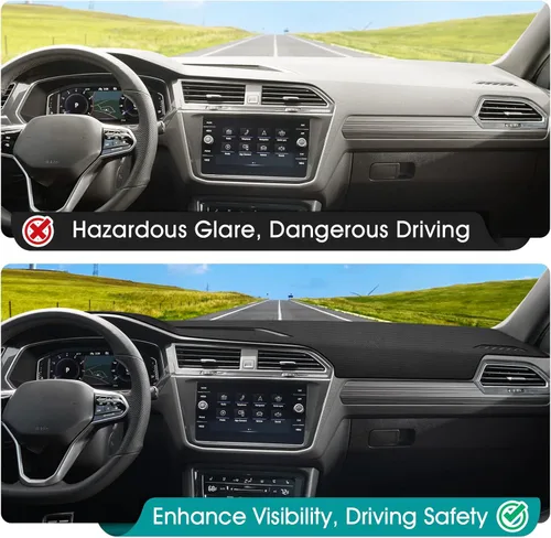 Vista 196 de FIILINES - Cubierta para tablero, accesorio para tablero de malla antideslizante, parasol sin reflejos y protector compatible con Toyota Tundra