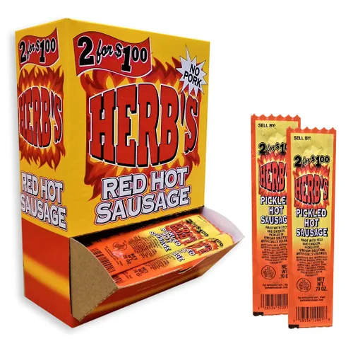 Salchicha Roja Caliente de Hierba 50ct 2 por $1