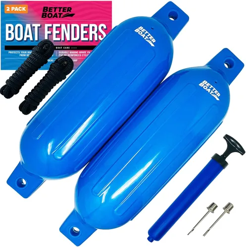 Vista 7 de Paquete de 2 guardabarros de barco para acoplamiento de lancha con bomba, accesorios de lancha, juego de parachoques para muelle de barco, boyas