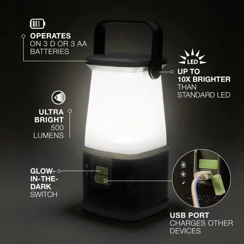 Vista 2 de ENERGIZER WeatheReady - Linterna LED para campamento PRO-360, luz de tienda IPX4 resistente al agua, linternas ultra brillantes alimentadas por