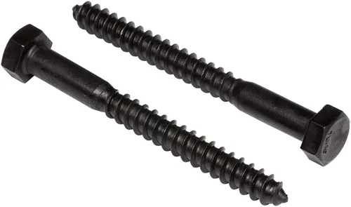 Vista 7 de Pernos de rezago hexagonales de acero inoxidable de 1/4" x 1-1/2" (25 piezas) Oxidado negro en EE.UU. por Makers Bolt