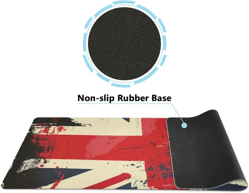 Vista 2 de ALAZA British Flag Retro Large Gaming Mouse Pad Big Mousepad Mice Keyboard Mat with Non-Slip Rubber Base for Computer Laptop Home & Office, 31.5 X