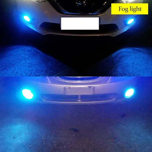 Vista 4 de Luces antiniebla brillantes LED DRL, azul hielo, P13W