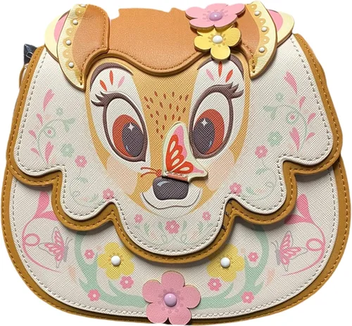 Danielle Nicole xDisney Bambi - Bolso cruzado con silla de montar festoneado, lindo bolso cruzado de Disney, multicolor, Varios colores