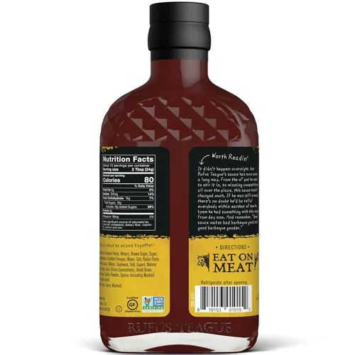 Vista 3 de Rufus Teague - Salsa BBQ Dulce Miel - Salsa Barbacoa Premium - Botella de 15.25 oz