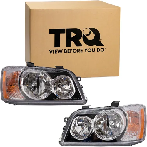 Vista 85 de TRQ Juego de Conjunto de Ensamble de Faros de 2 Piezas de Desempeño Halógeno con Marco Cromado Conductor y Lado del Pasajero Compatible con Mercedes