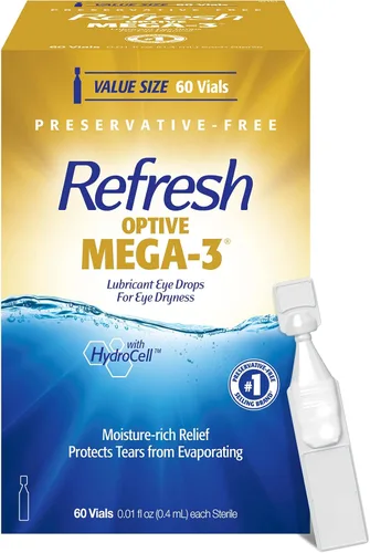 Vista 11 de Refresh OPTIVE MEGA-3 PF - Gotas lubricantes para los ojos, lágrimas artificiales sin conservantes, 0.33 fl oz (0.3 fl oz)